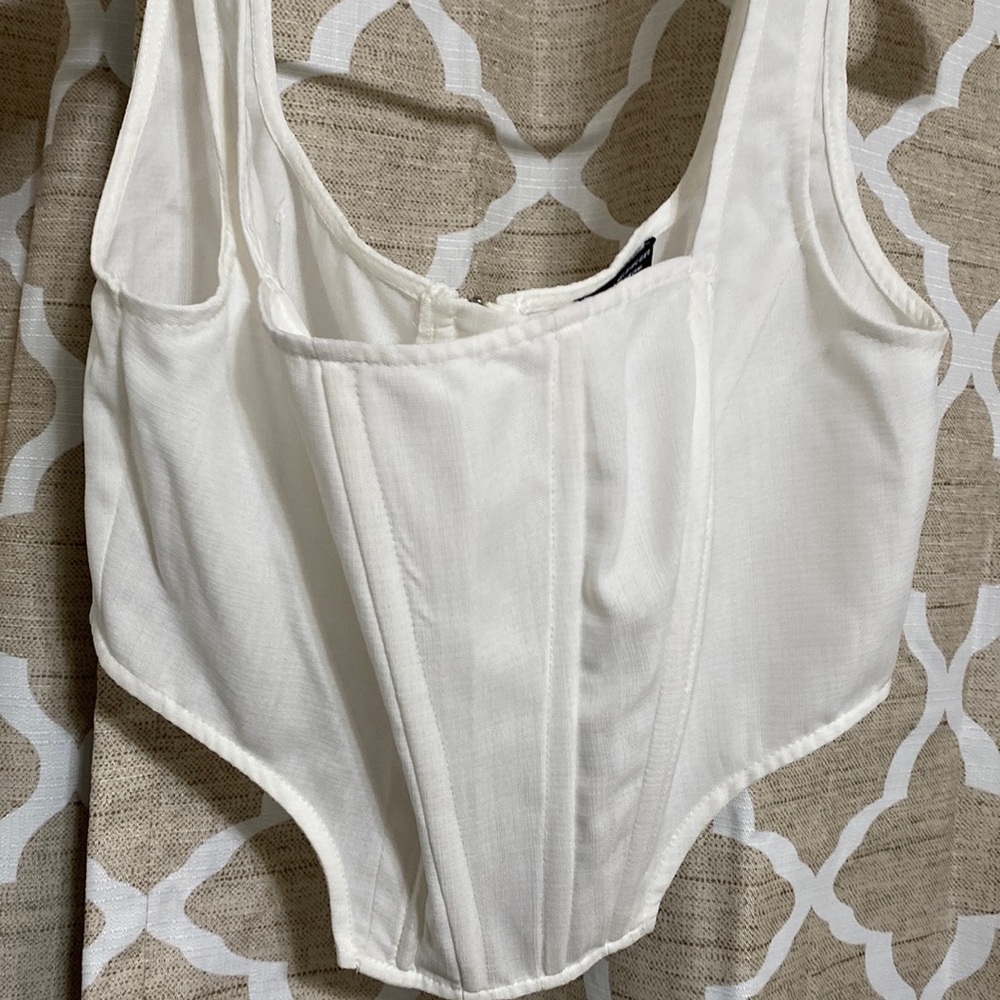 White corset cropped Tank top large! Never worn